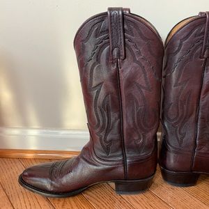 Lucchese black cherry cowboys boots